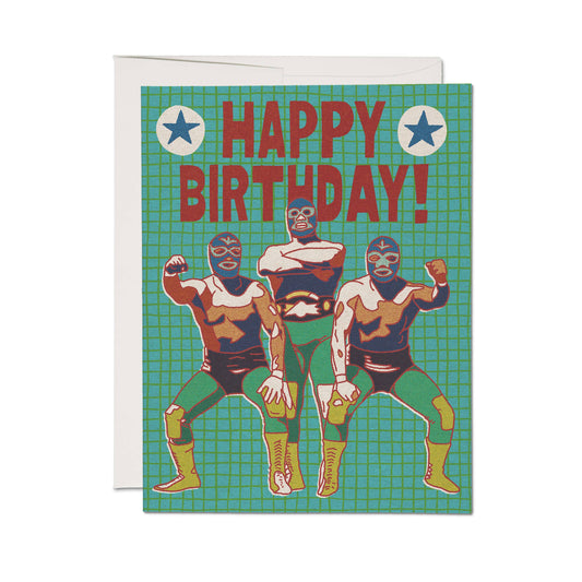 Luchador Birthday greeting card | Red Cap Cards