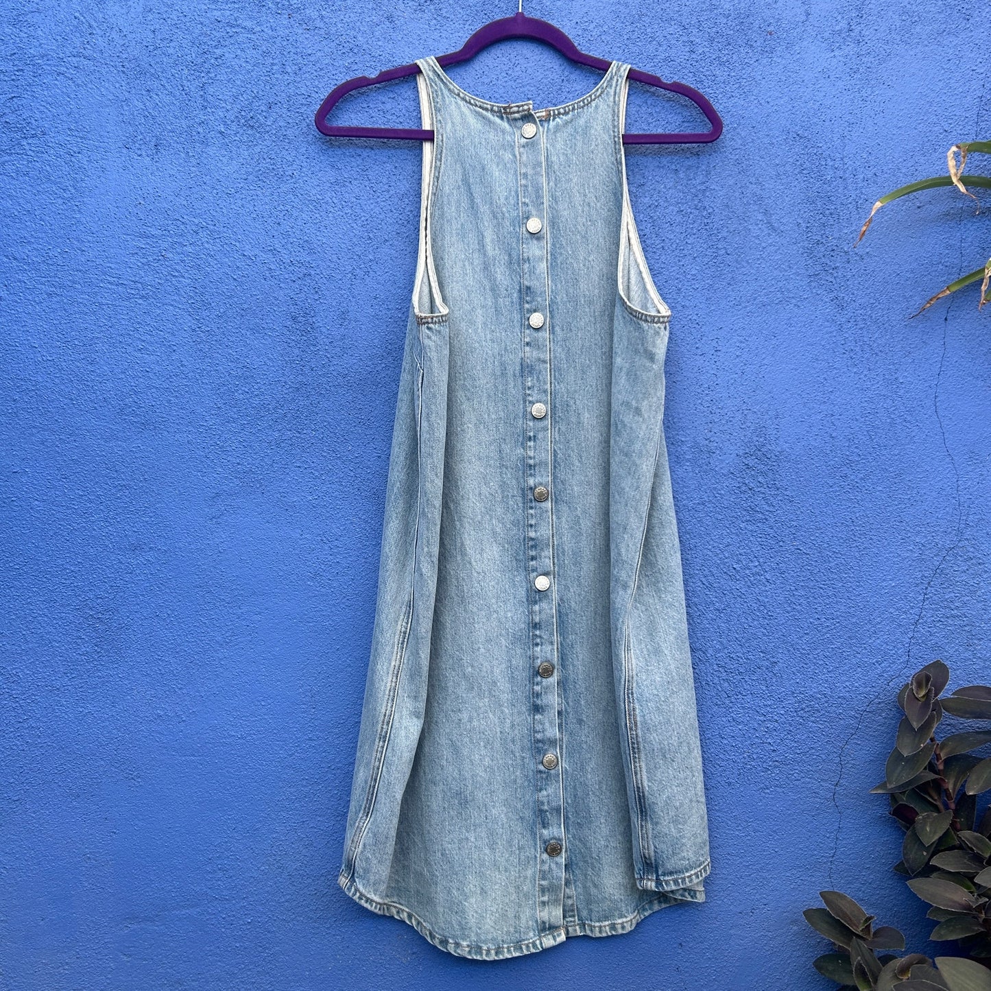 lucky brand sleeveless chambray dress