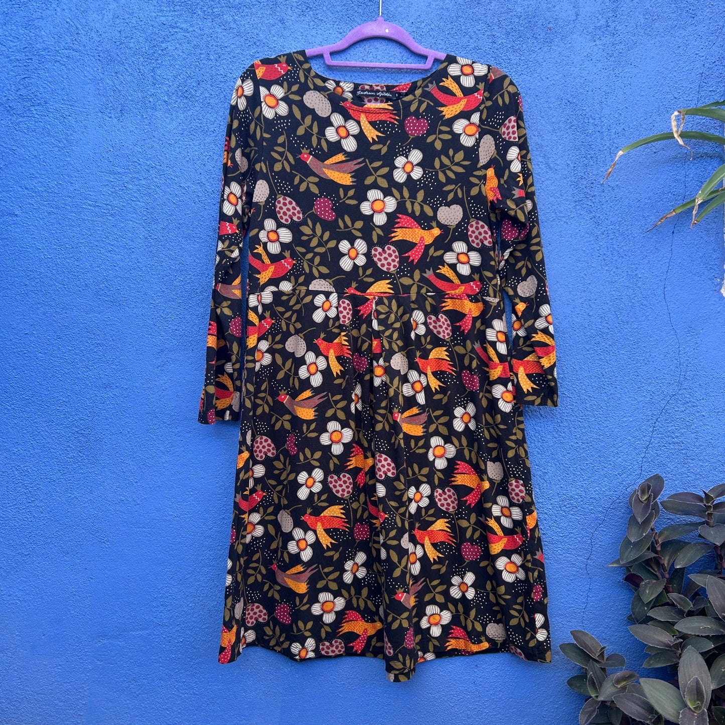 gudrun sjoden floral and bird print dress