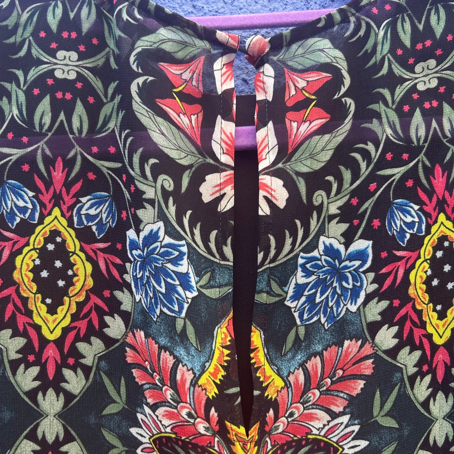 rebecca minkoff sheer poof sleeve floral top