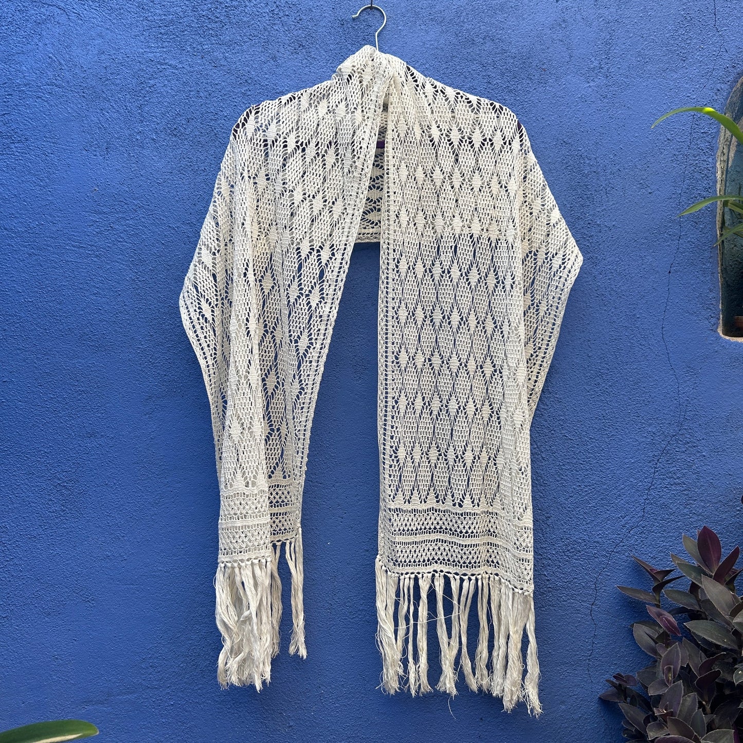 crocheted lightweight scarf wrap