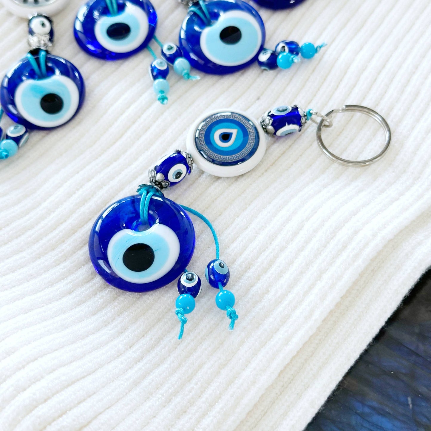 Blue Evil Eye Keychain Handmade, Evil Eye Keychain Favors | Evileyefavor