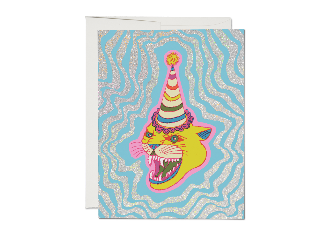 Party Hat Cat birthday greeting card | Red Cap Cards