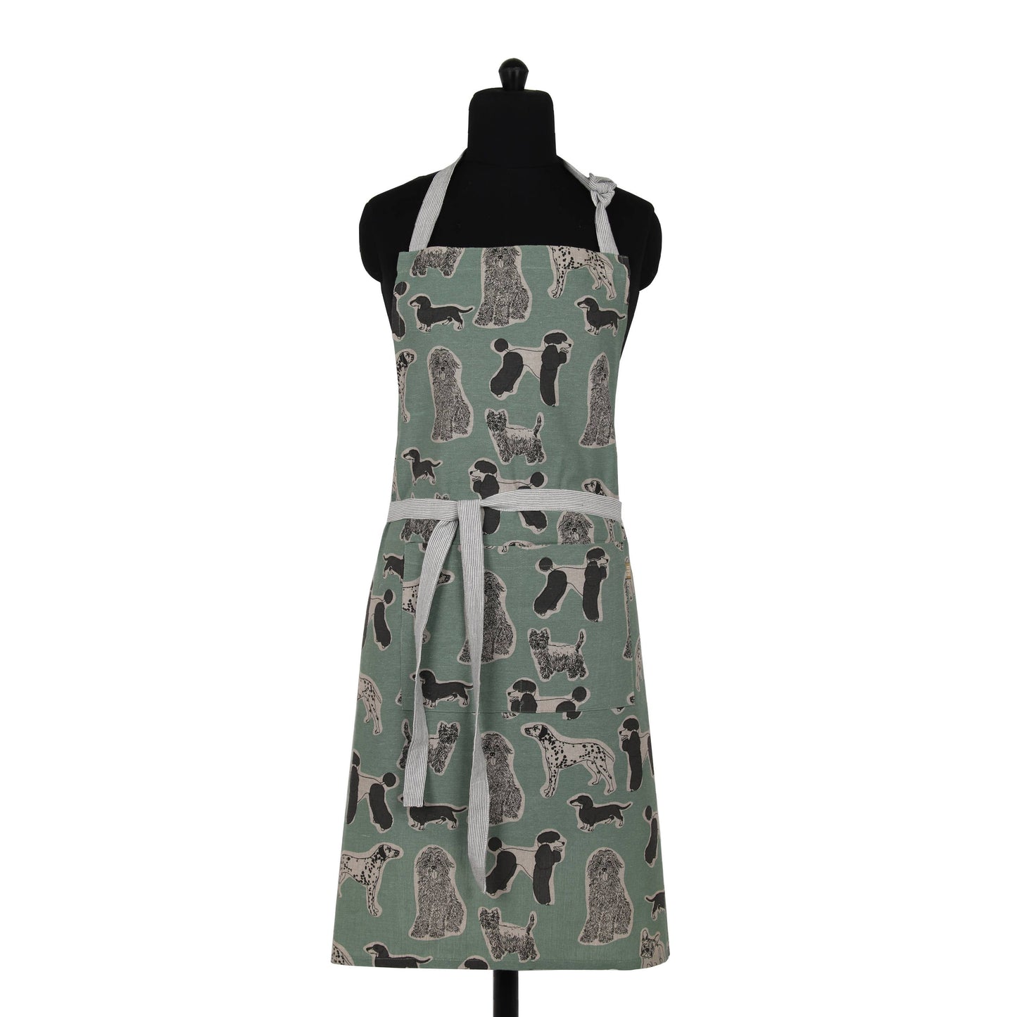 Aqua Storm Dog Print Apron  Standard Tie style | Raine & Humble
