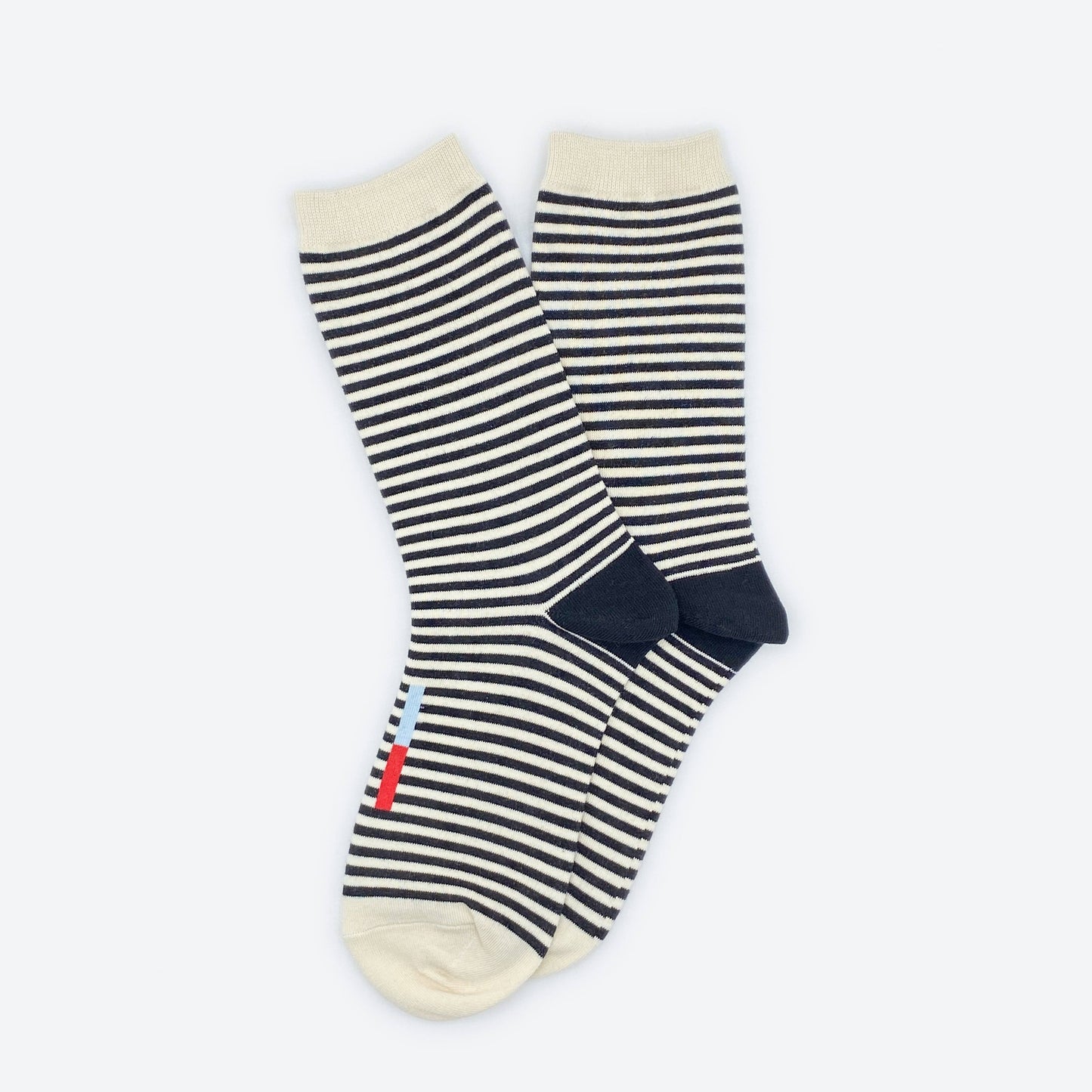 Hooray Sock Co. | Cole Black and White Striped Crew Socks