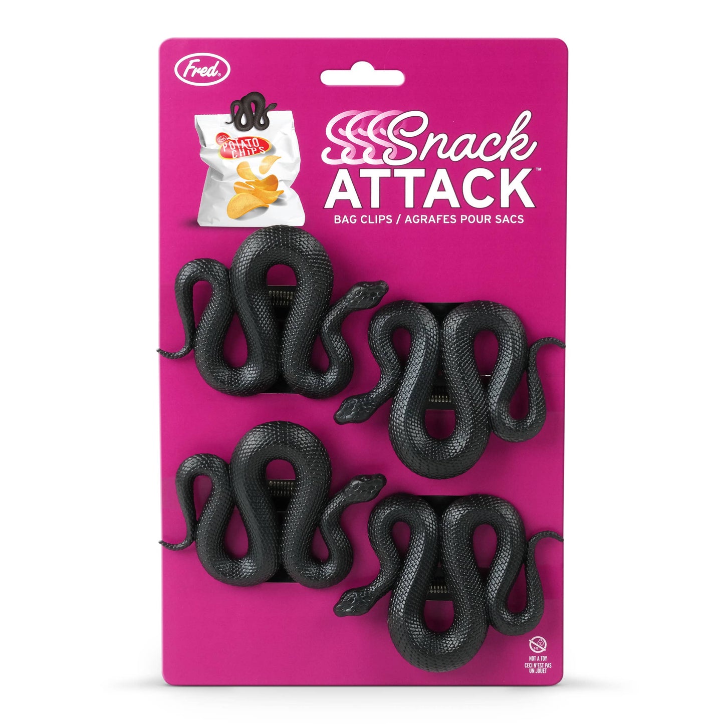 SSSSNACK ATTACK - Snake Bag Clips | Fred & Friends