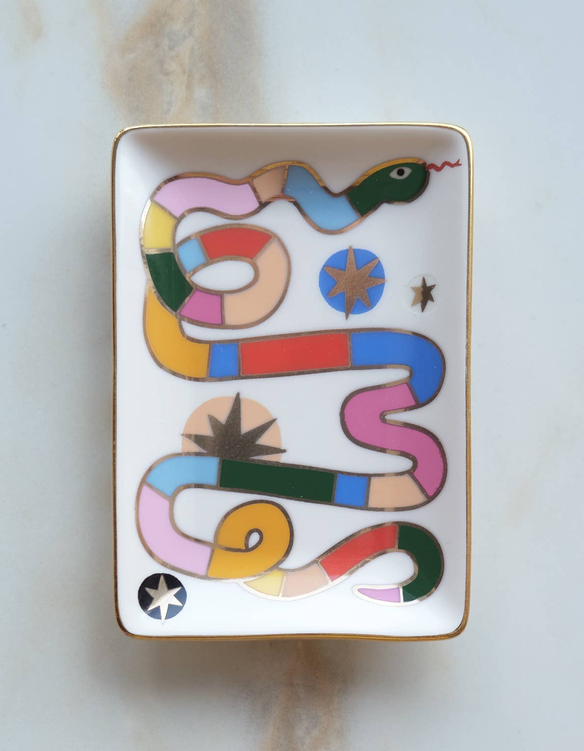Porcelain Trinket Dish | Rainbow Snake | Idlewild Co.