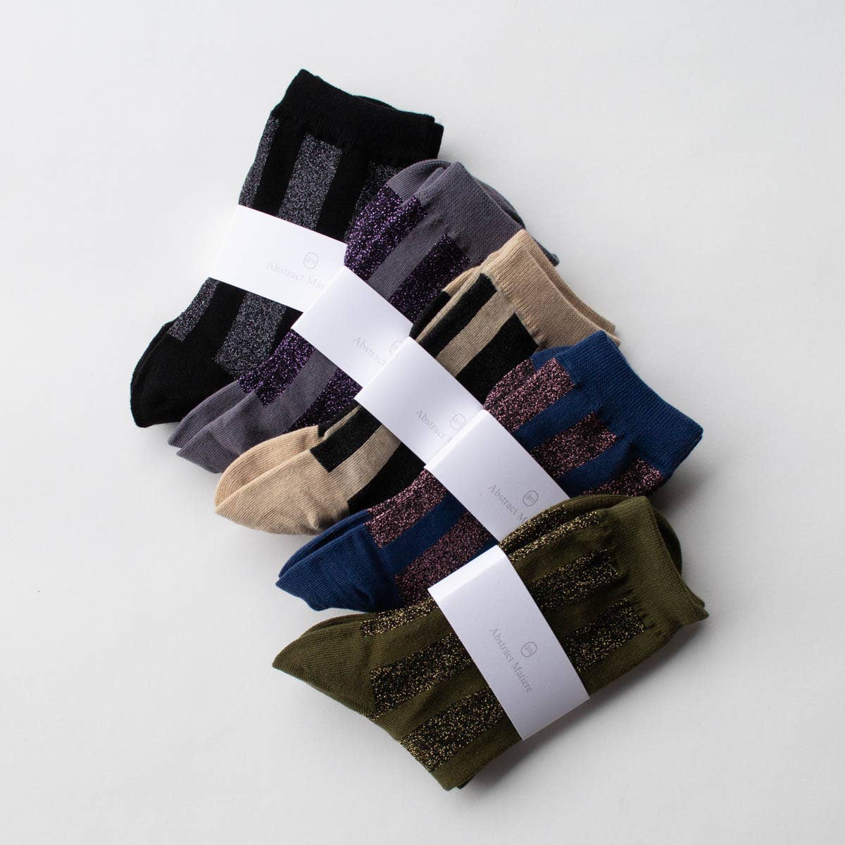 Tiepology | Glitter Vertical Striped Crew Socks