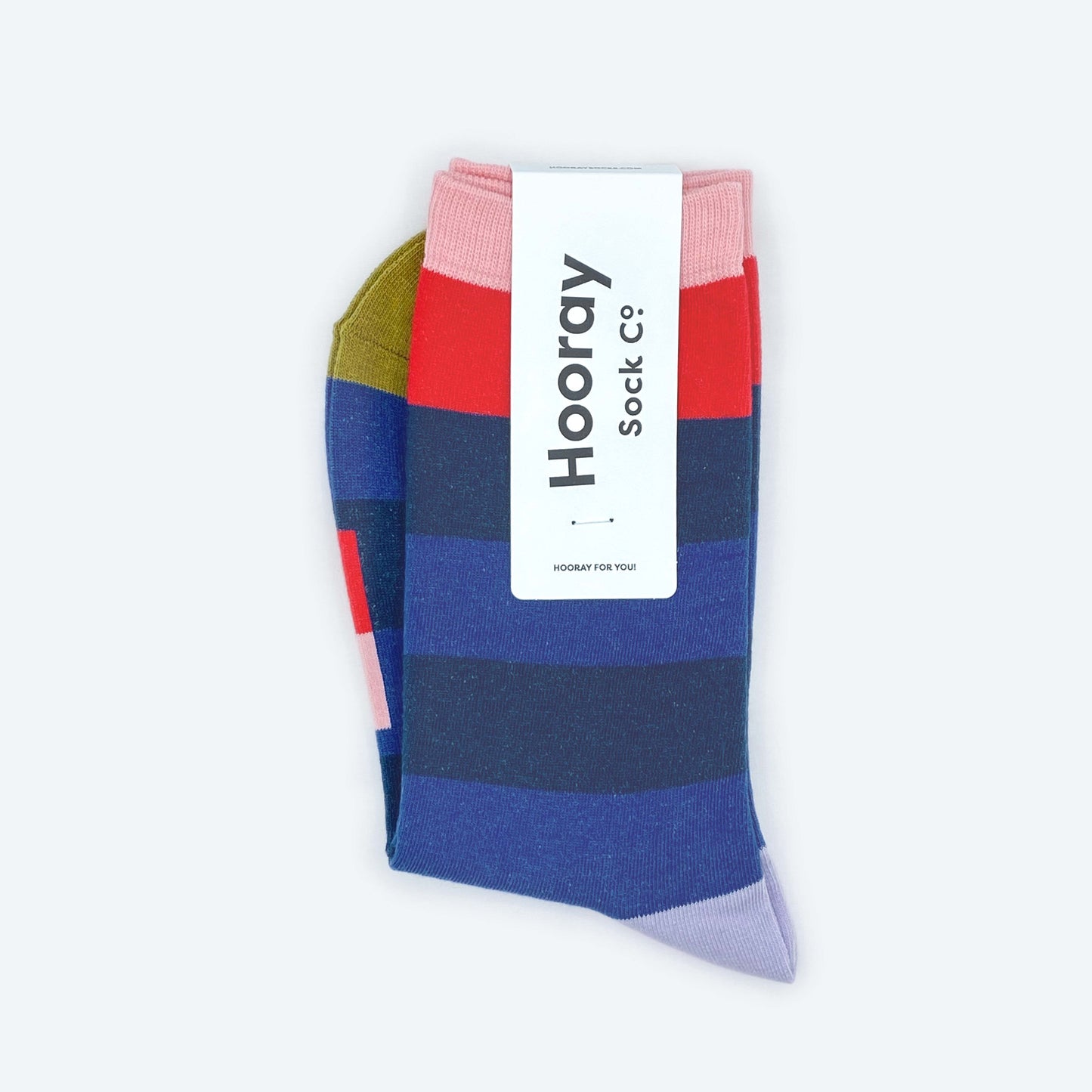 Hooray Sock Co. | Fillmore Blue Striped Crew Length Unisex Socks