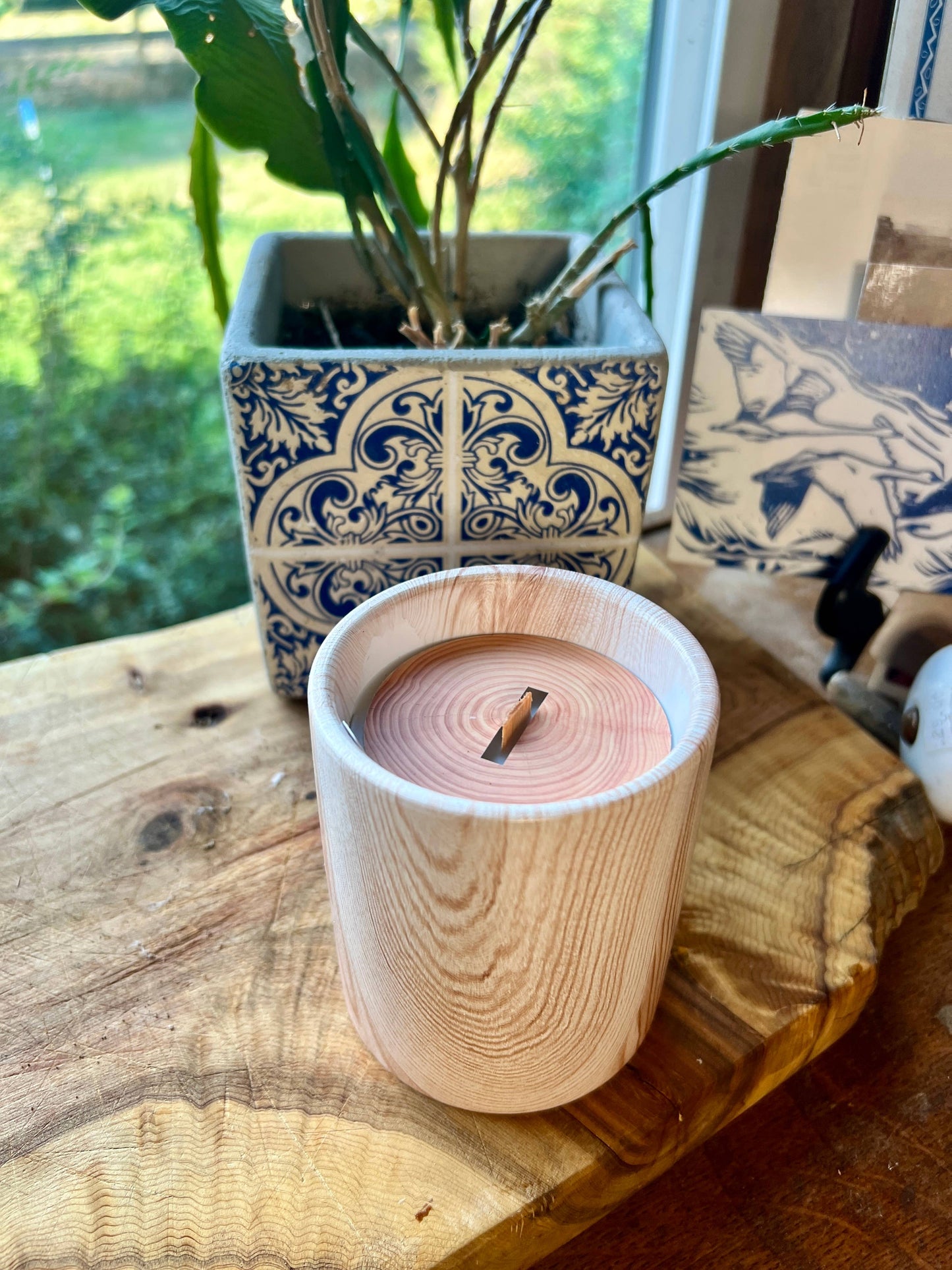Biophilia: Wood/Ceramic Hinoki Scented Candle | The Sacred Wild Candle Co