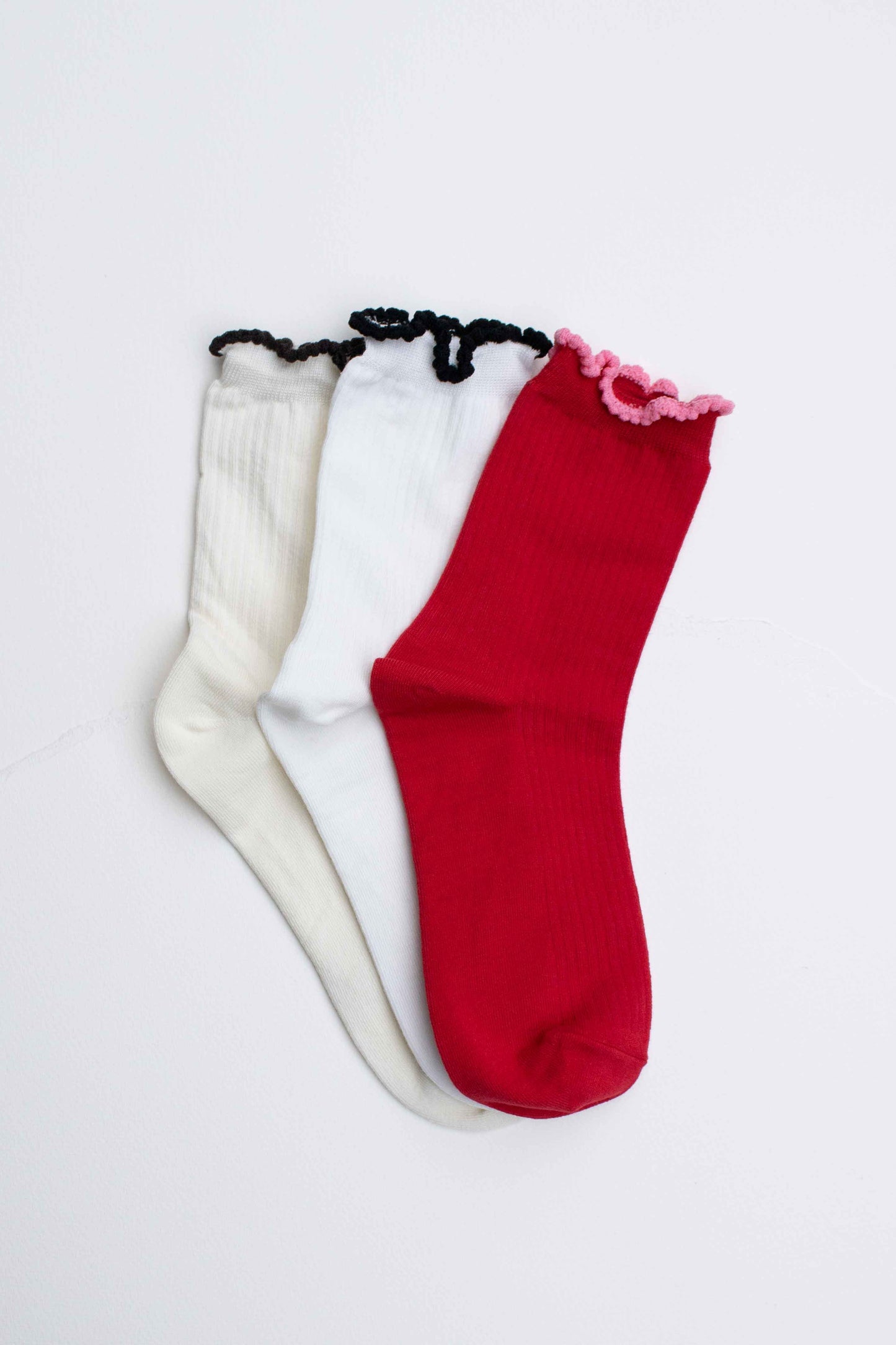 Tiepology | Ruffle Edge Cotton Blend Socks