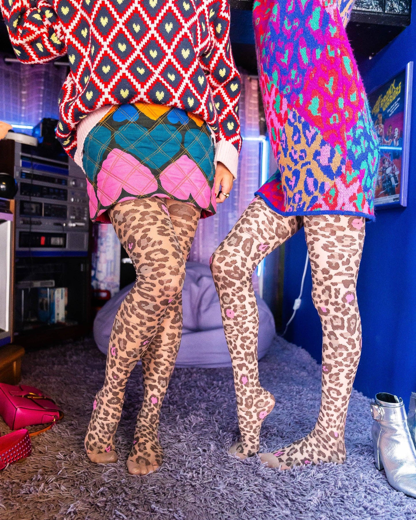 Pink Pop Leopard Print Sheer Tights | Sock Candy