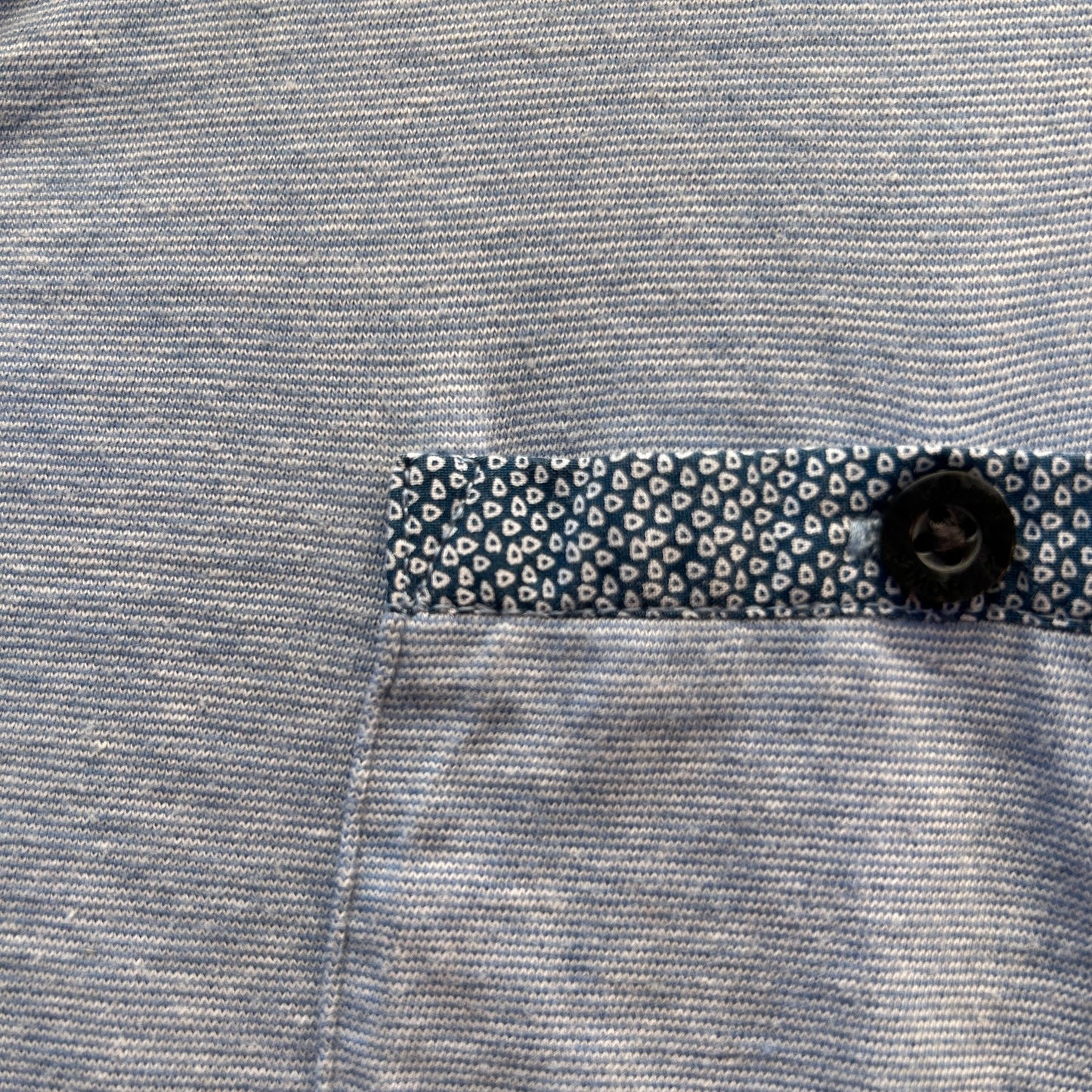 denim and flower men's polo shirt