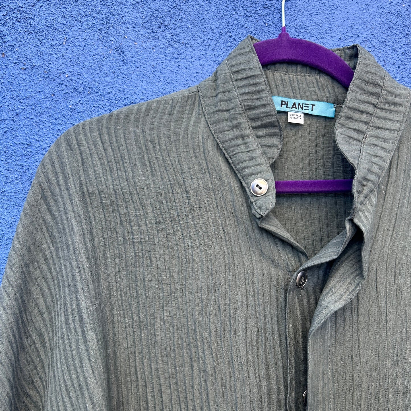 planet oversized lagenlook linen/silk blend button up