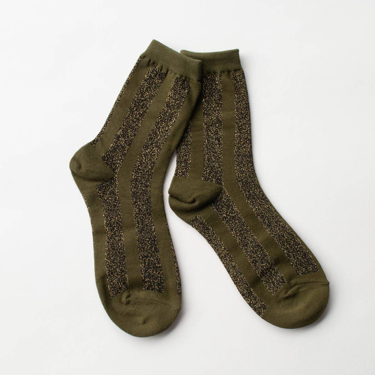 Tiepology | Glitter Vertical Striped Crew Socks