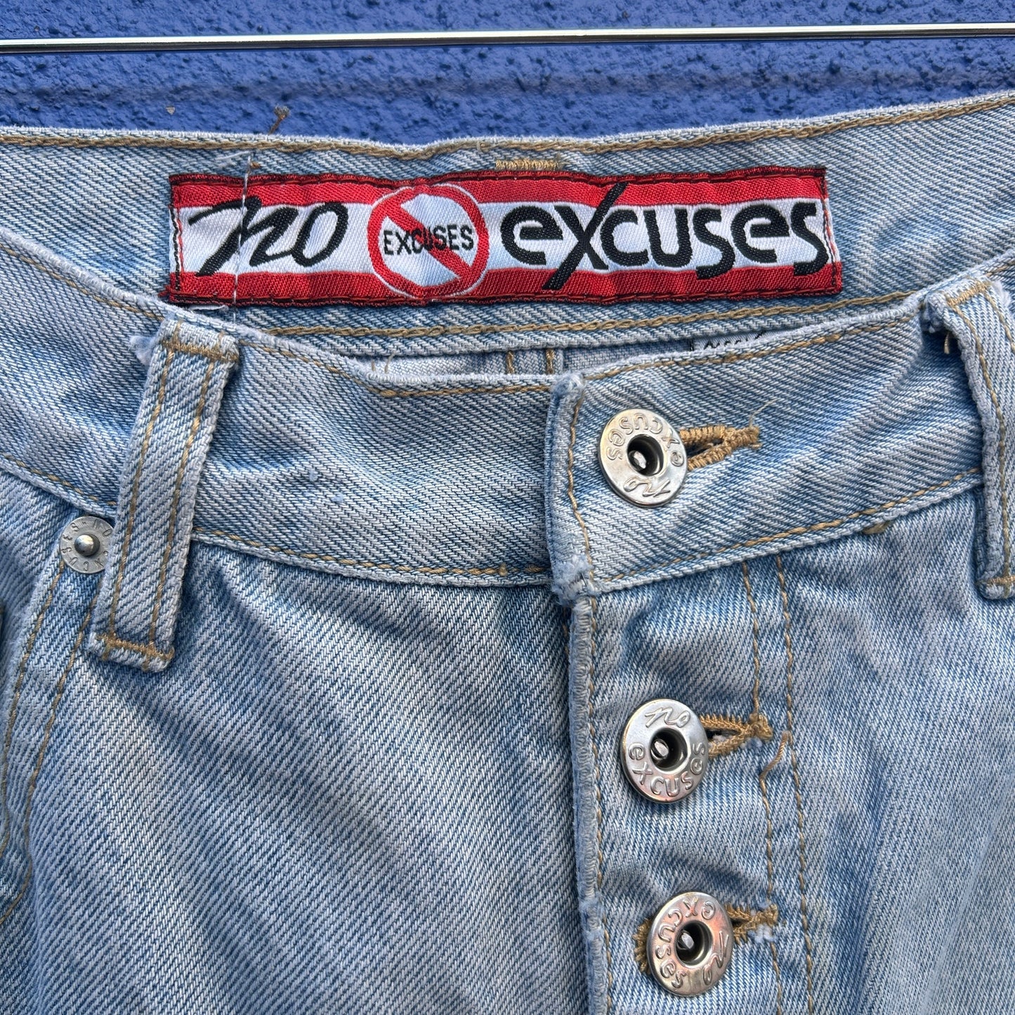 vintage 80s 90s no excuses exposed button fly jeans