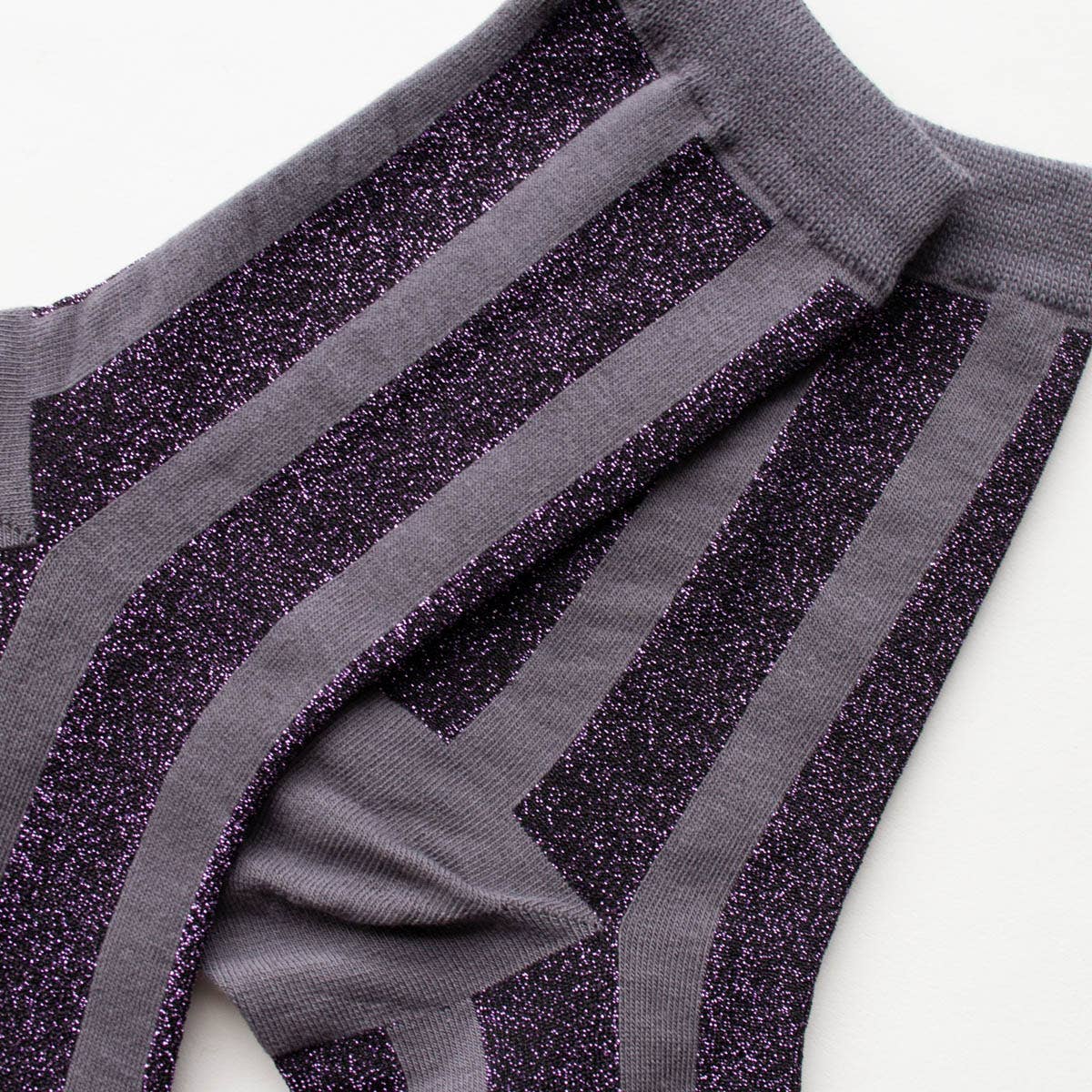 Tiepology | Glitter Vertical Striped Crew Socks