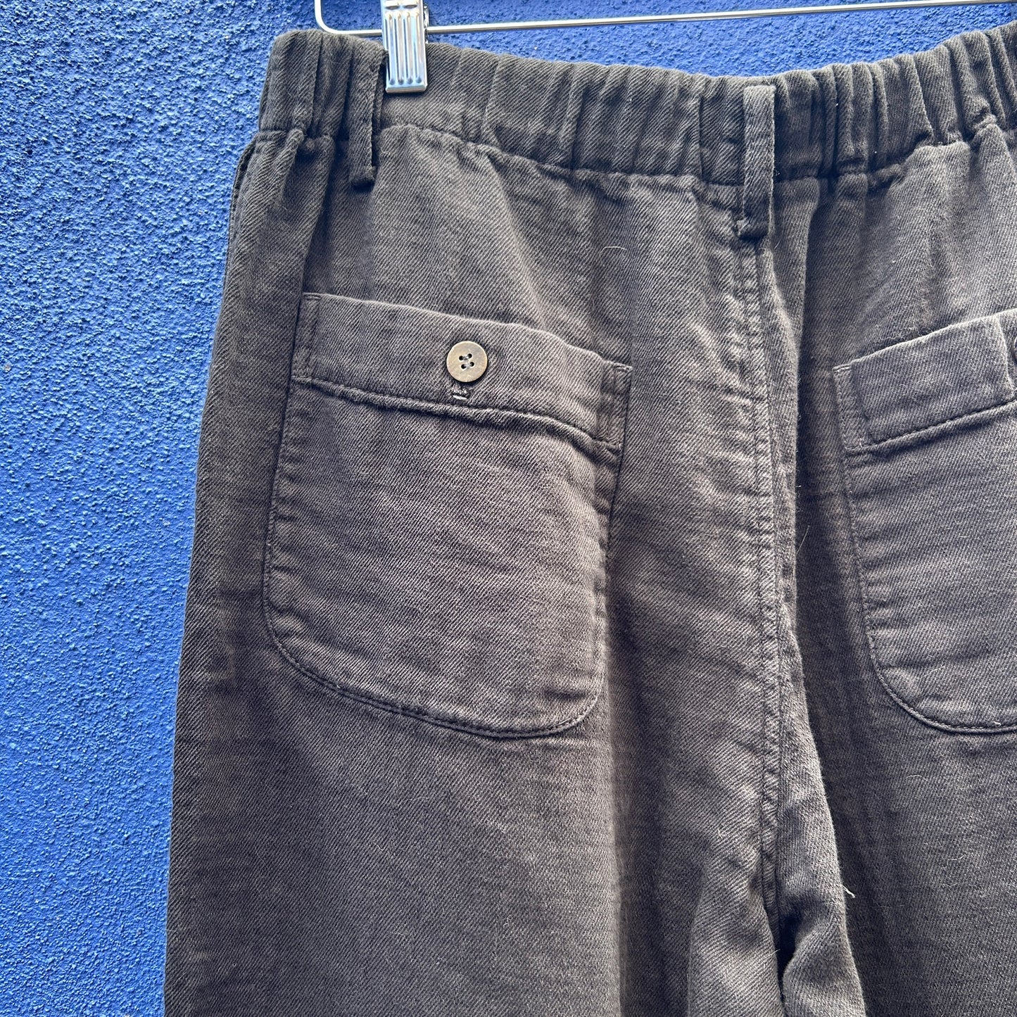 plantation by issey miyake black linen wide leg cropped pant