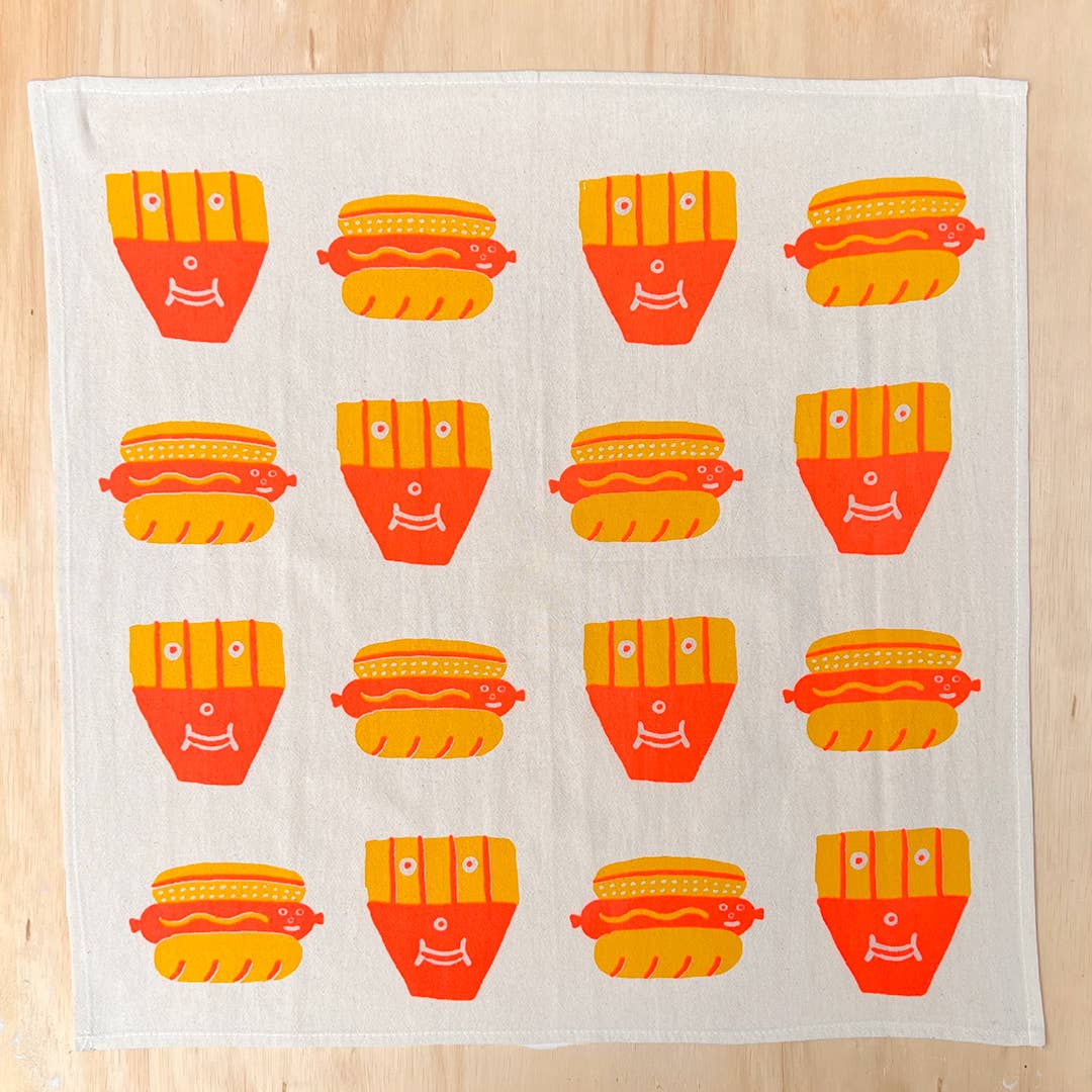Hot dog french fry tea towel | Nice life