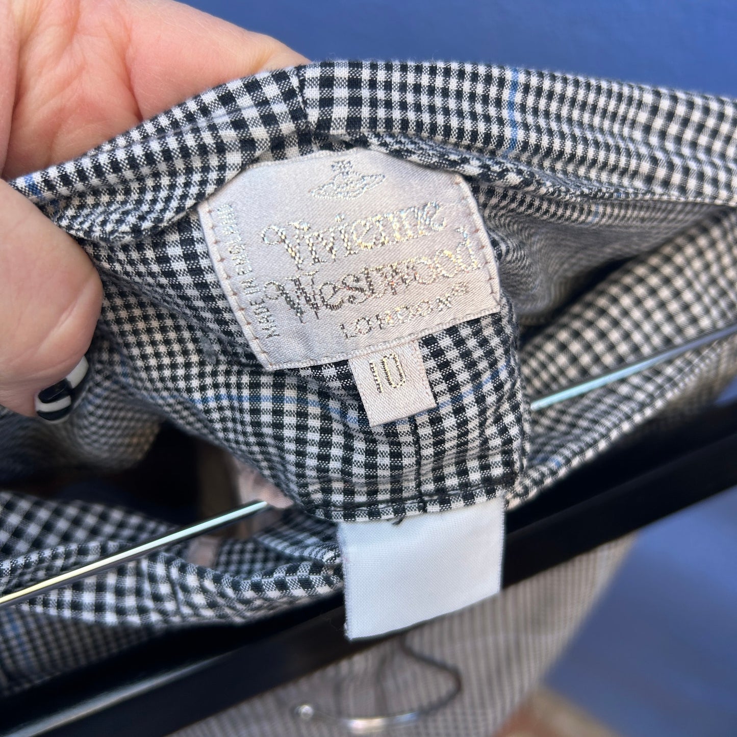 vintage vivienne westwood 80s high waisted plaid cotton pant