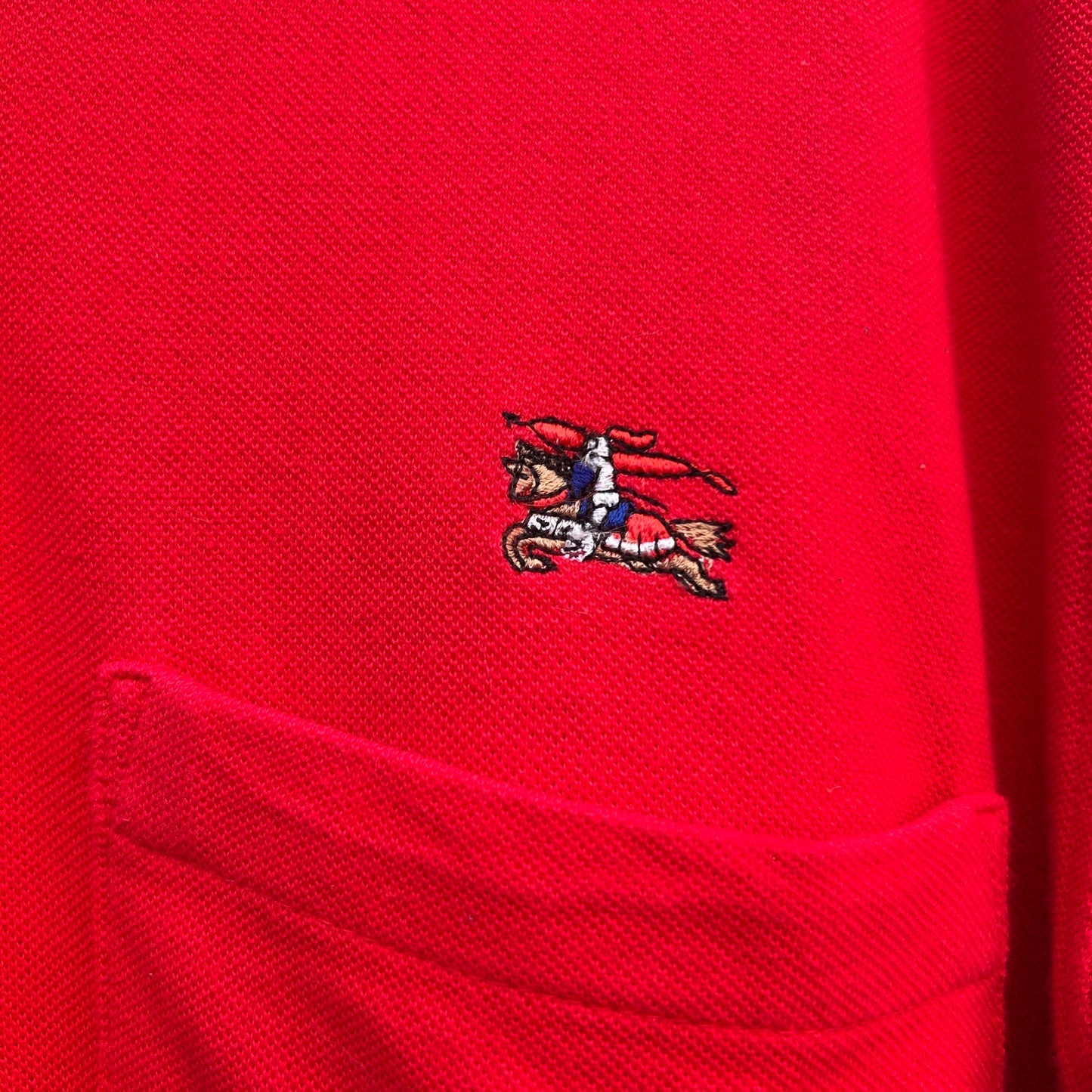 vintage burberry's of london red polo shirt