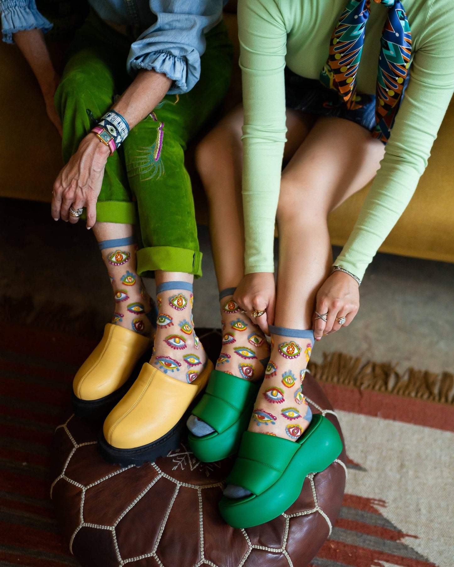Evil Eye Sheer Crew Sock | Sock Candy