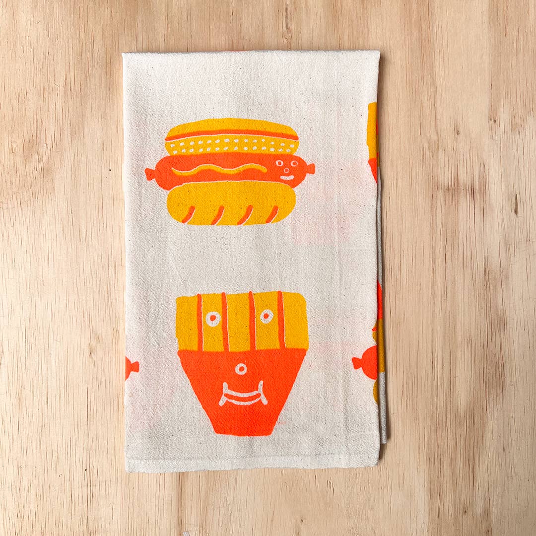 Hot dog french fry tea towel | Nice life