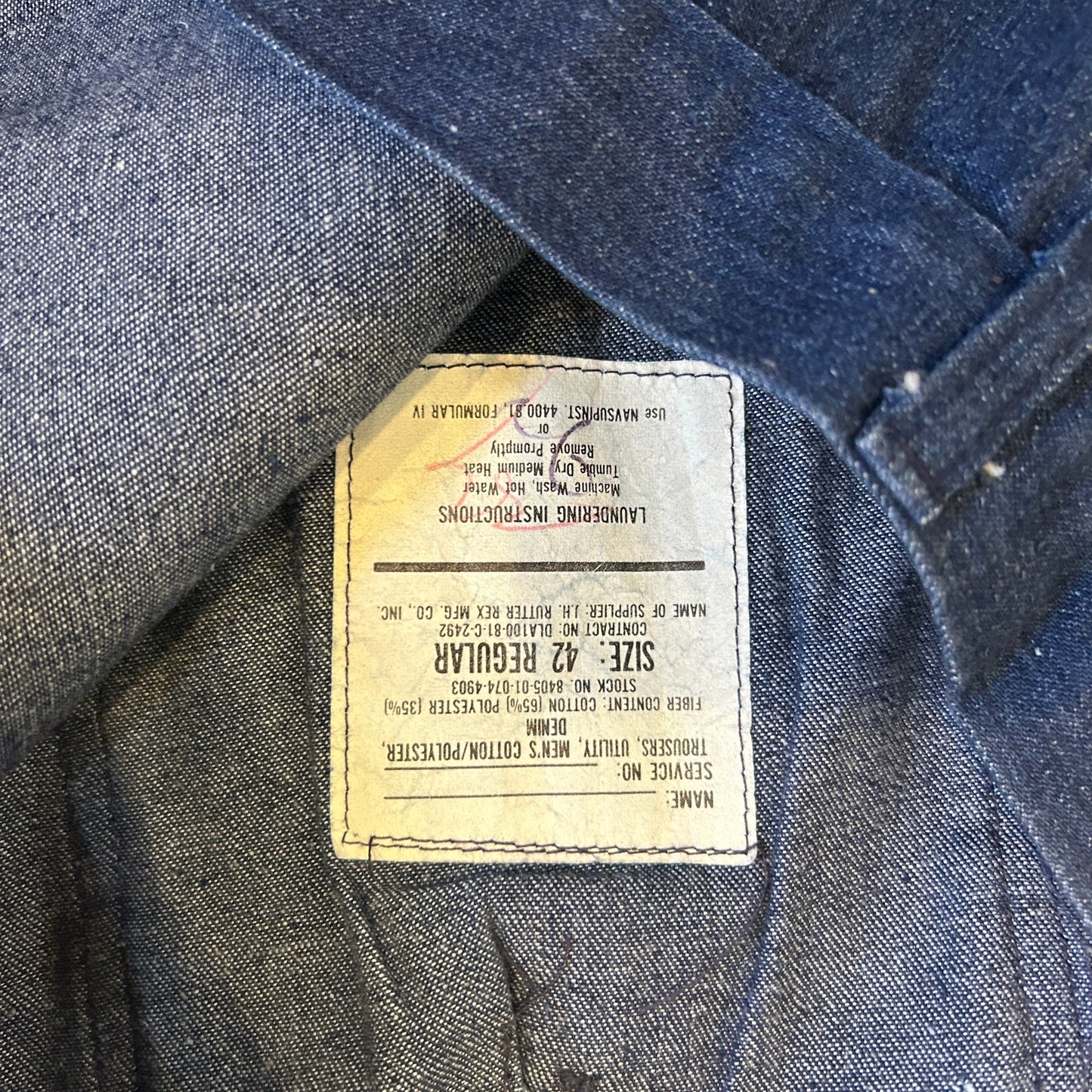 vintage dark wash sailor pant