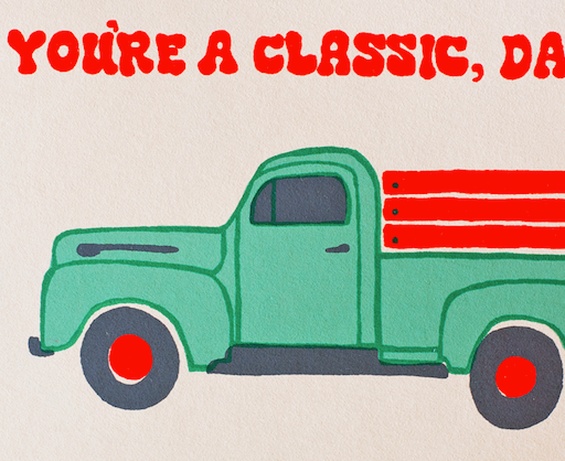 CLASSIC CAR DAD GREETING CARD