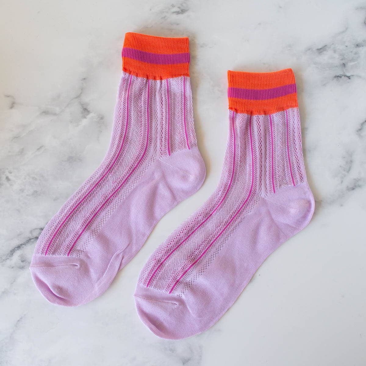 Tiepology | Ankle Mesh Striped Casual Socks
