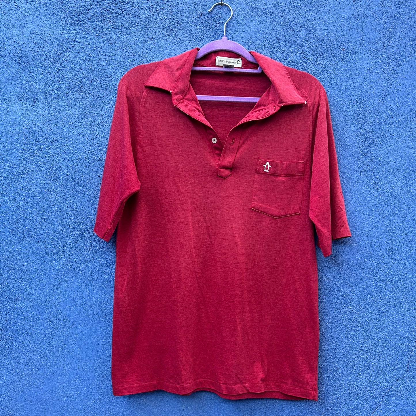vintage original penquin by munsing wear red polo shirt