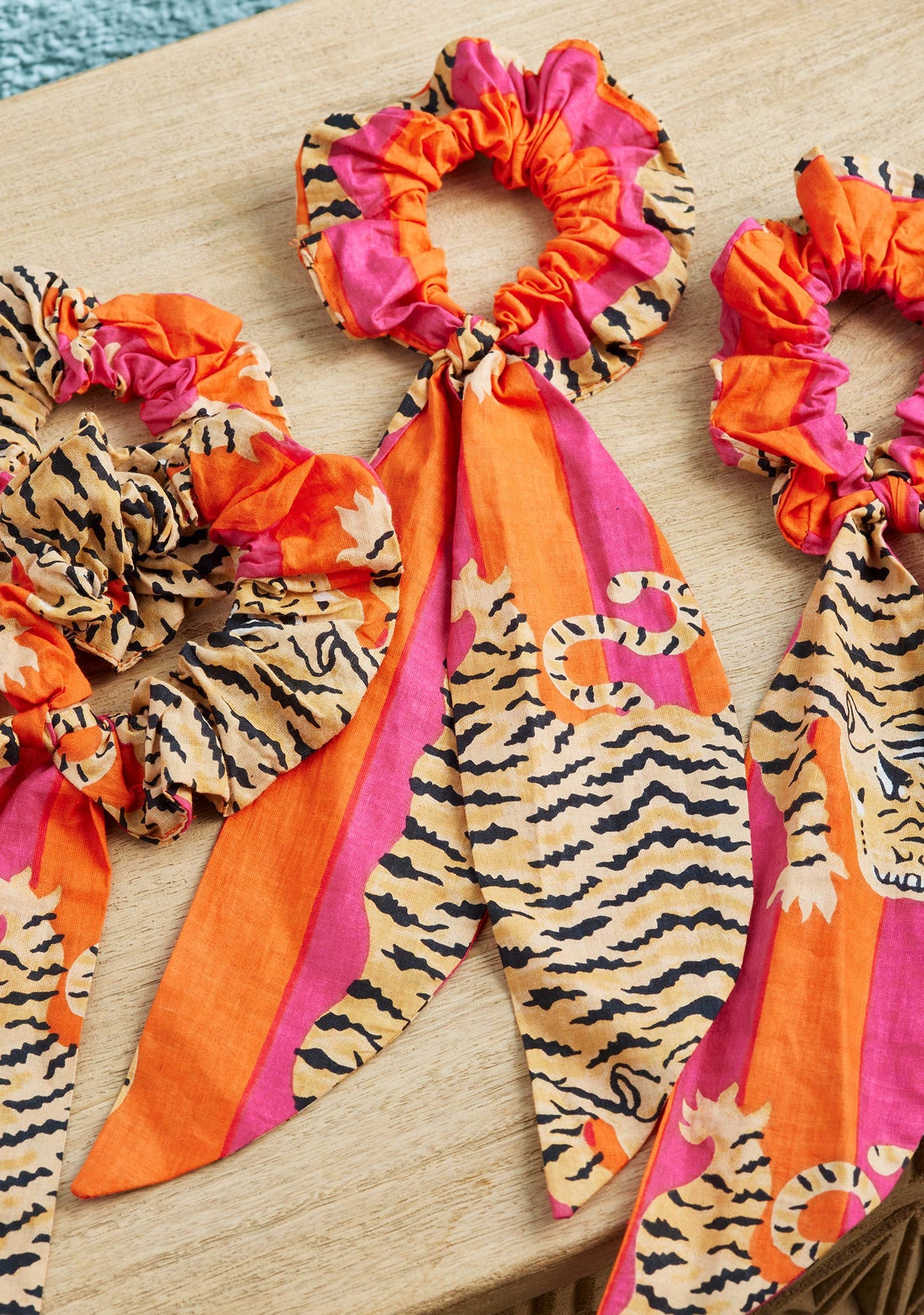 Namaste | Tiger Stripe Hair Scrunchie With Tie