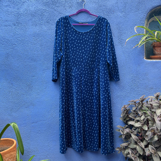 gudrun sjoden blue dotted velour midi dress