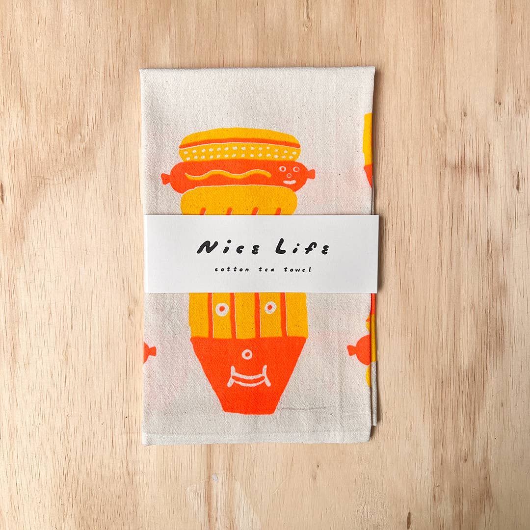 Hot dog french fry tea towel | Nice life