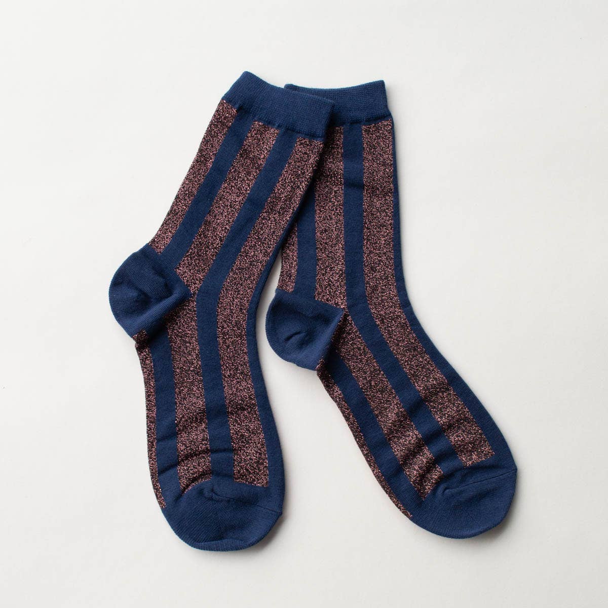 Tiepology | Glitter Vertical Striped Crew Socks
