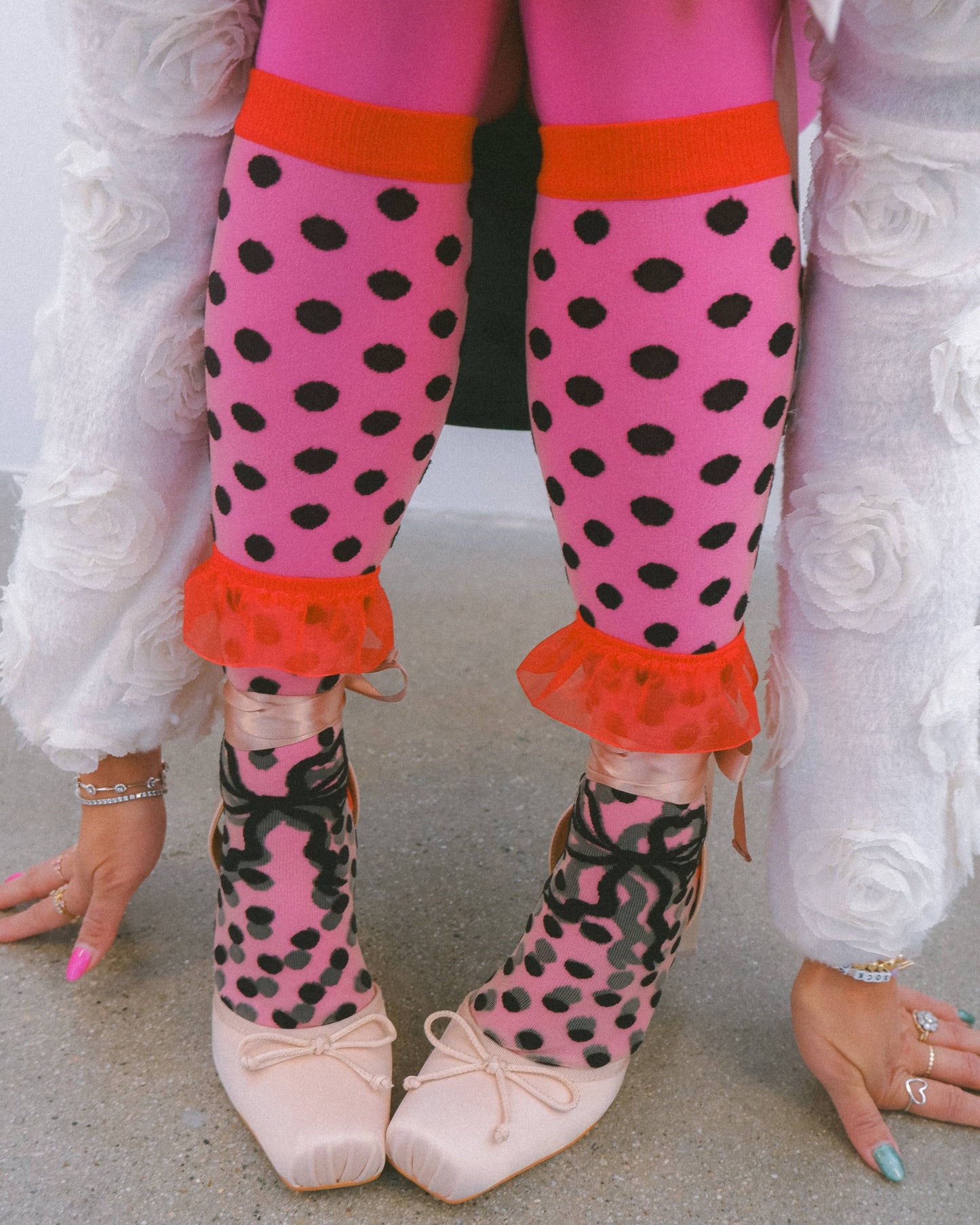 Polka Dot Bow Knee High Sheer Sock | Sock Candy
