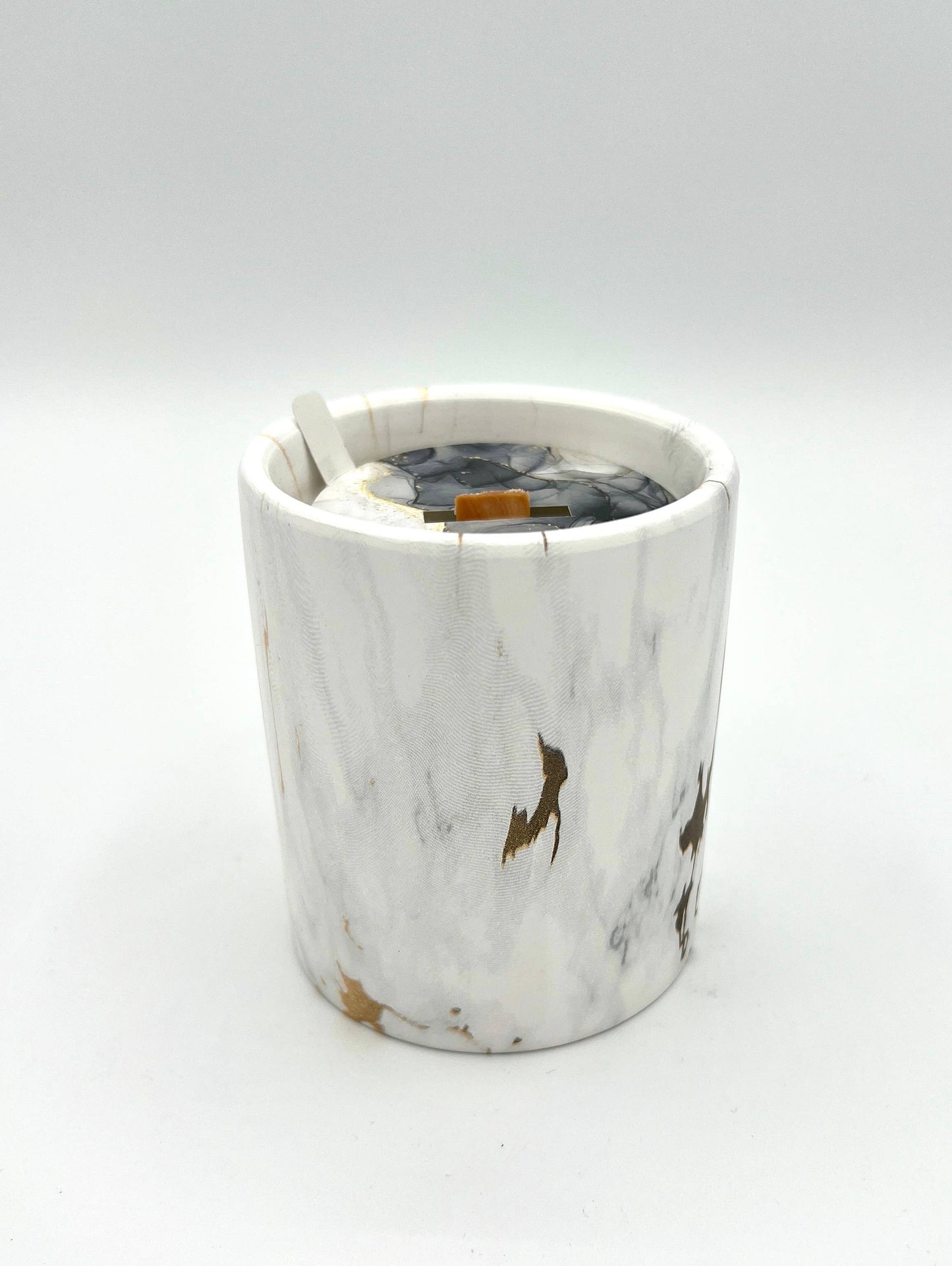 Biophilia:  Gold & White Marble Labdanum Scented Candle | The Sacred Wild Candle Co