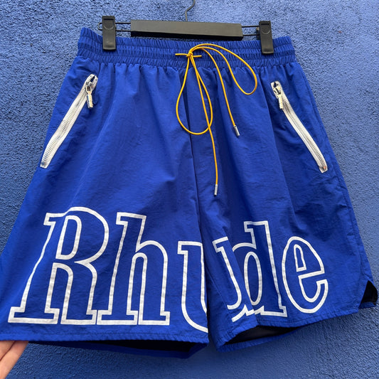 rhude royal blue swim trunk jogging short