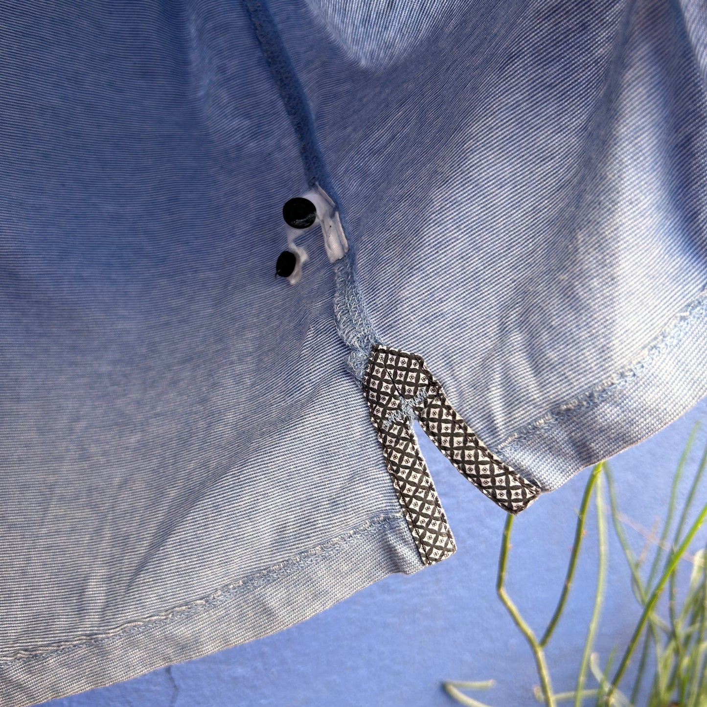 denim and flower men's polo shirt