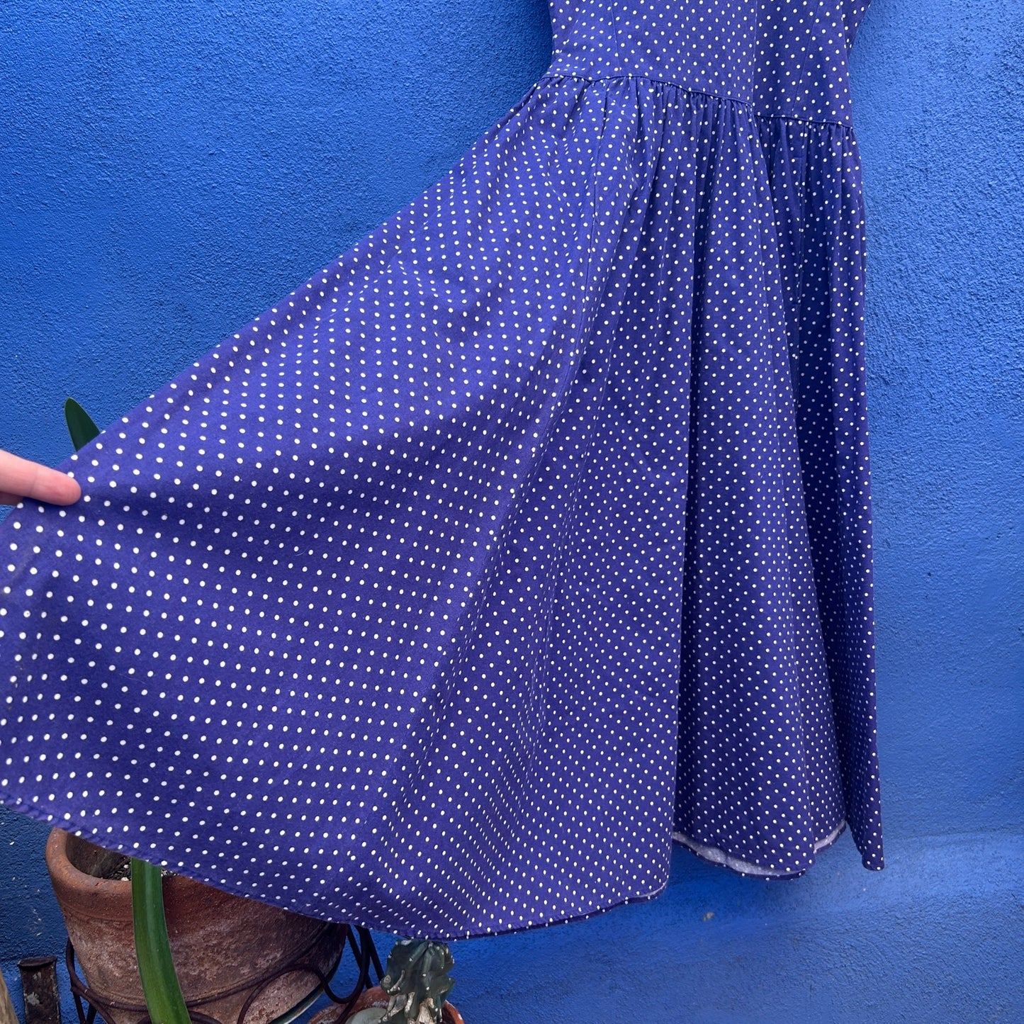 vintage 80s 90s laura ashley polka dot print cotton dress