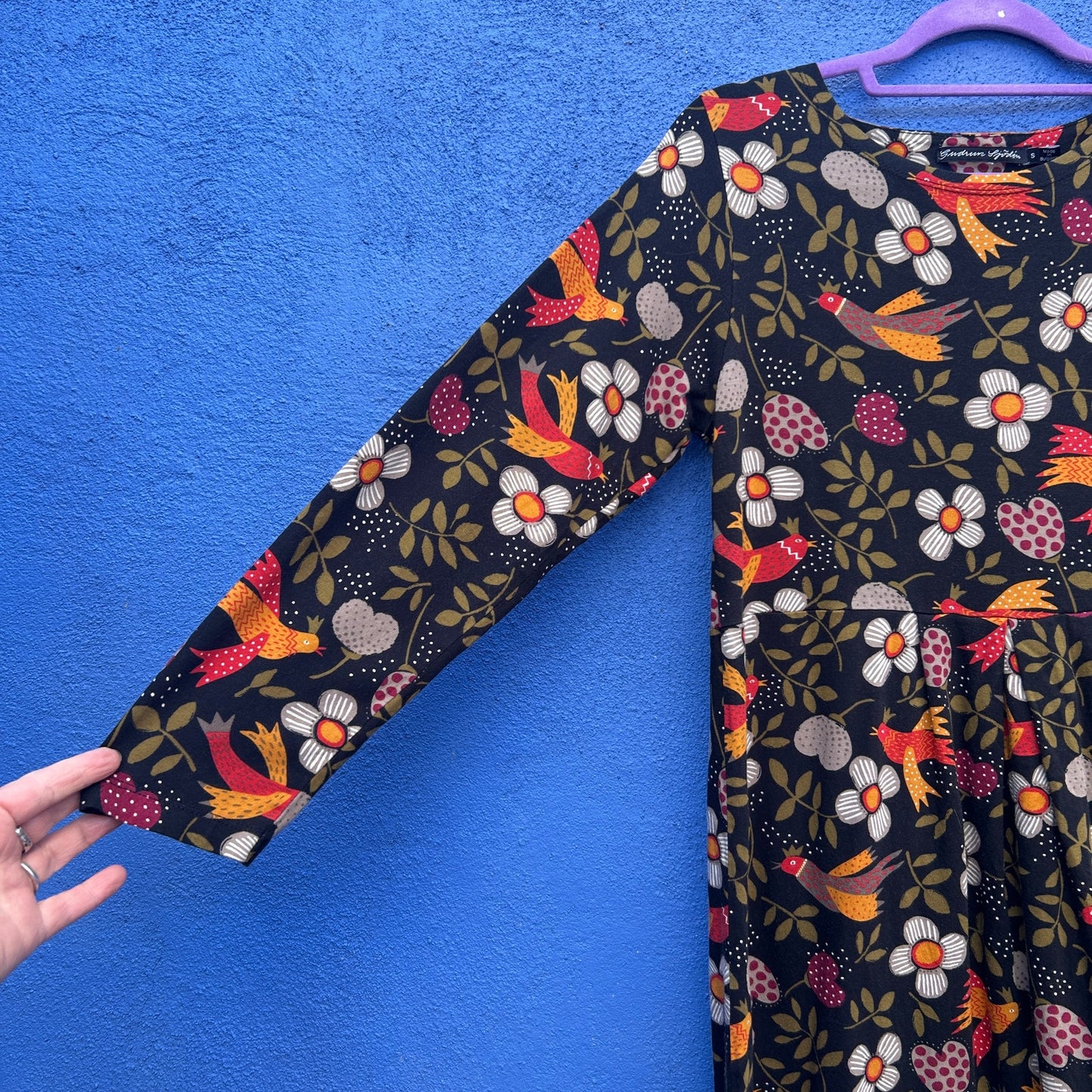 gudrun sjoden floral and bird print dress