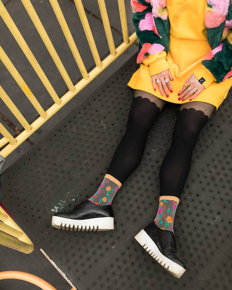Ditsy Floral Sheer Ankle Sock | Sock Candy