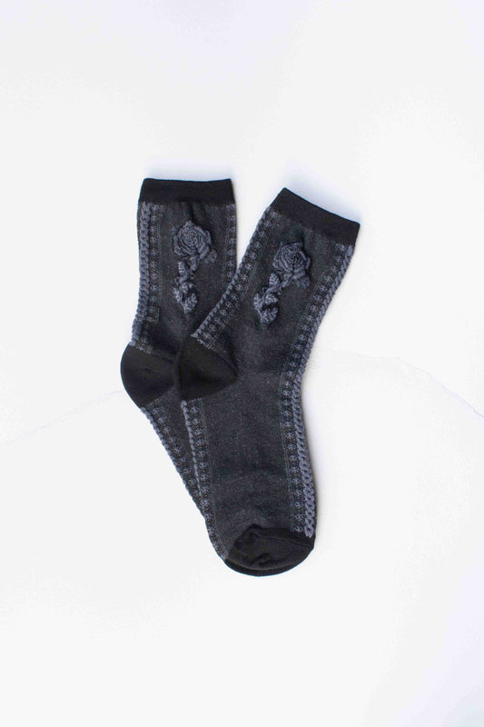 Rose Cotton Blend Socks | Tiepology