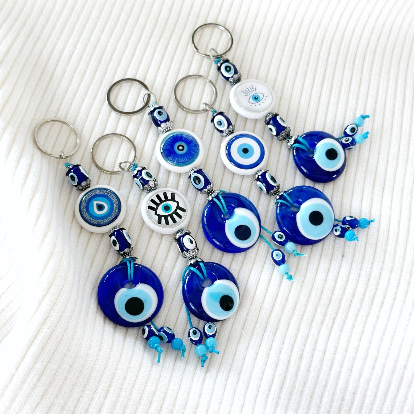 Blue Evil Eye Keychain Handmade, Evil Eye Keychain Favors | Evileyefavor