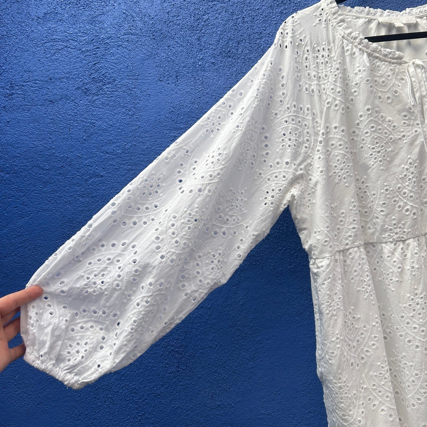 adyson parker white eyelet lace tiered midi dress