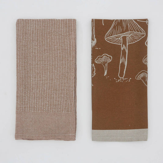 Brown Mushroom Waffle Tea Towel |  Raine & Humble