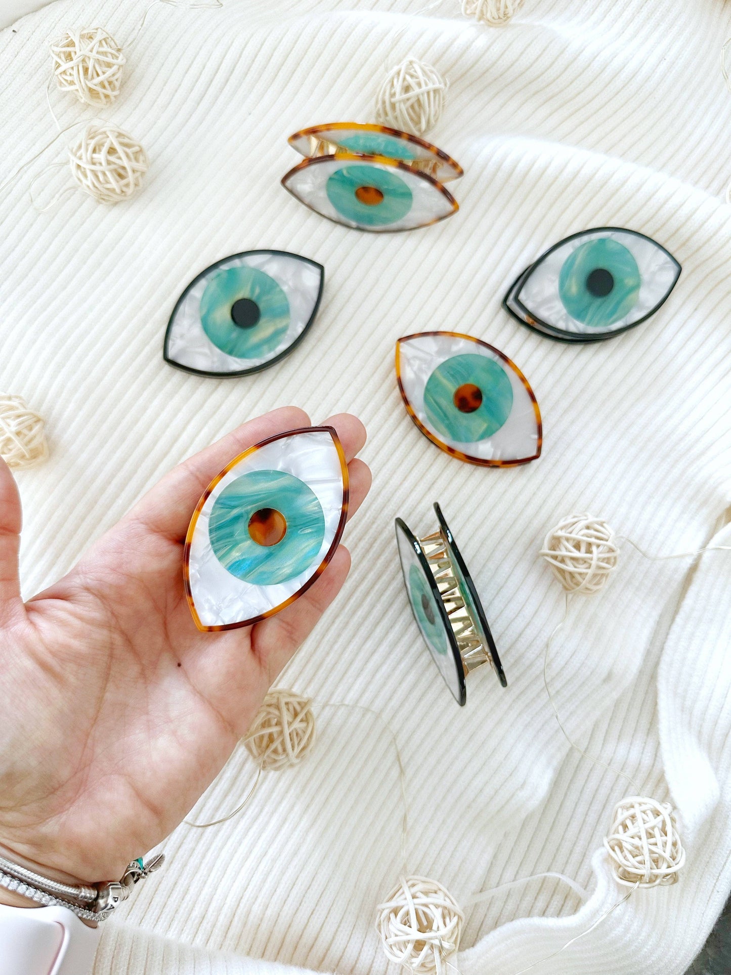 Evil Eye Hair Claw Clip, Acetate Hair Clip, Hair Accessories | Evileyefavor