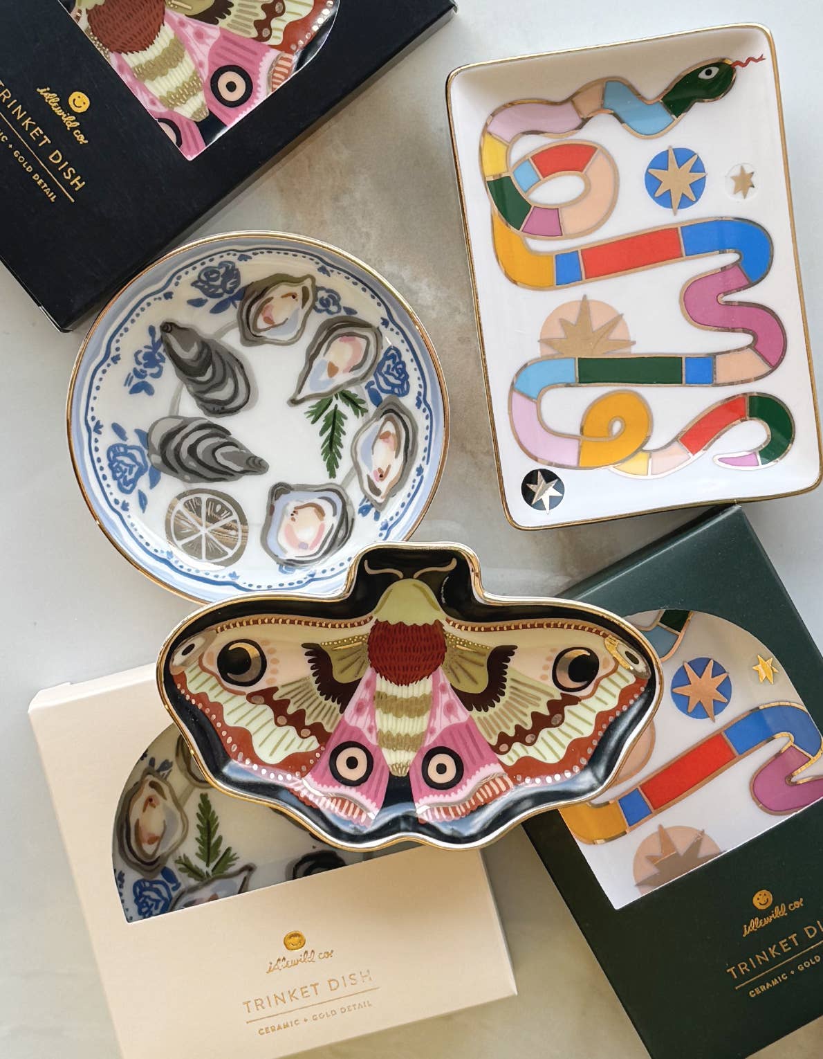 Porcelain Trinket Dish | Rainbow Snake | Idlewild Co.