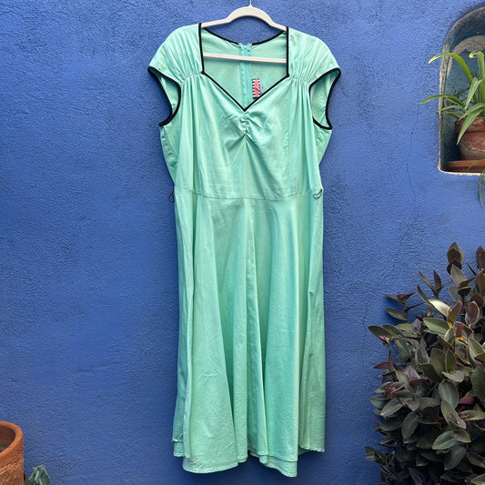 pinup couture seafoam green midi dress