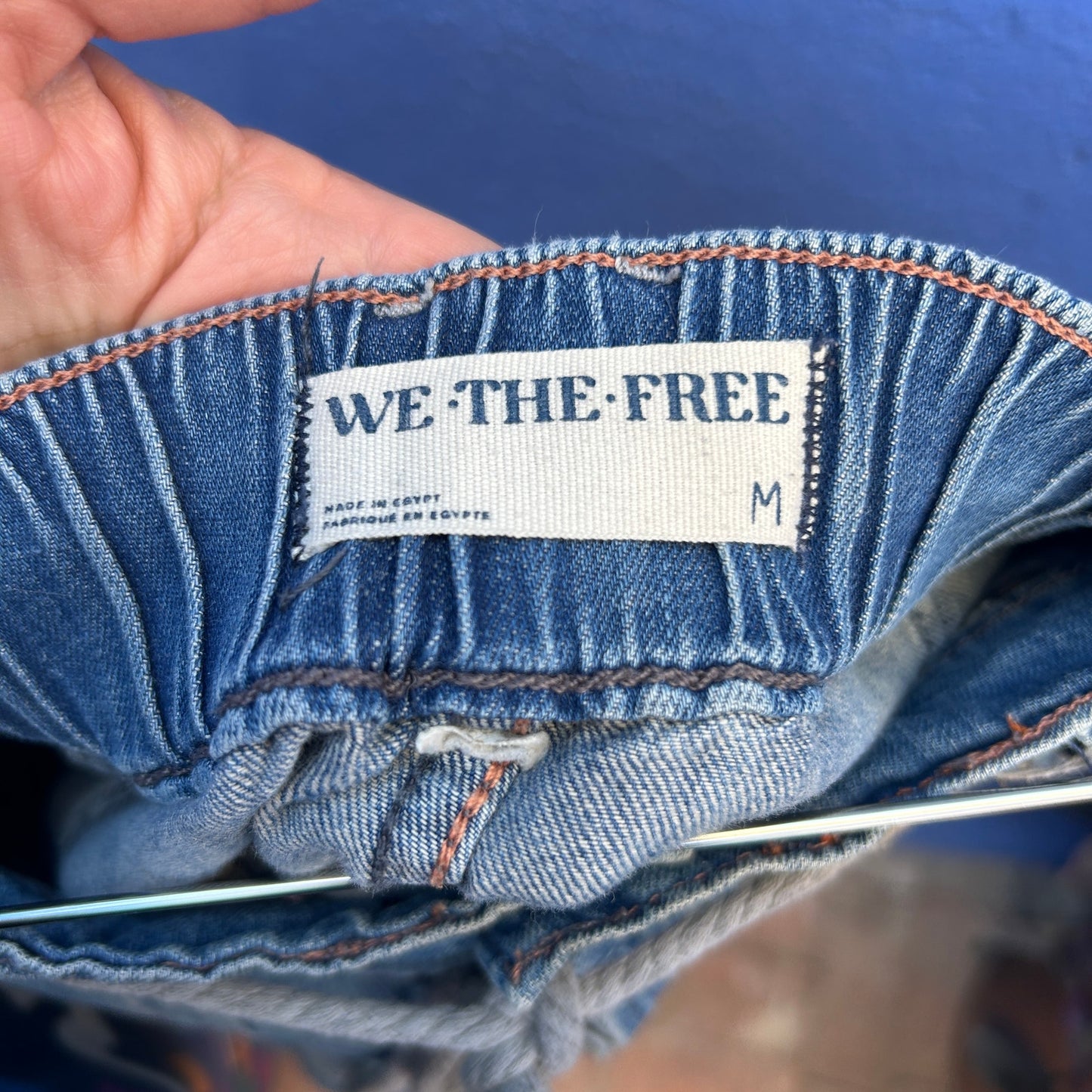we the free distressed denim short